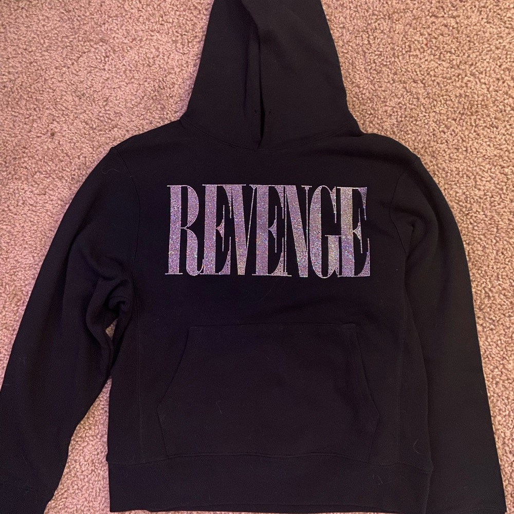 Black Rhinestone Revenge Hoodie Diamond
Bedazzle Large